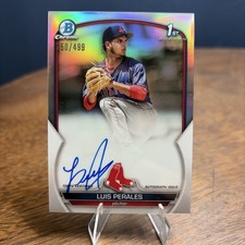 2023 Bowman Chrome Luis Perales Rookie On Card Auto Refractor /499 Red Sox
