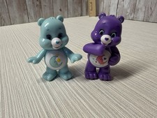 Care Bears Mini figures Purple Bedtime Bear  Blue Sweet Dreams Bear FREE SHIP