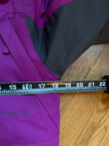 Obermeyer Girls Ski Jacket Size 8 Small Black Purple Colorblock Winter - Picture 3 of 7