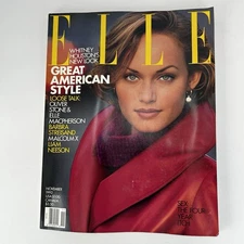 Vintage Elle Magazine November 1992 - Amber Valetta Cover - Whitney Houston