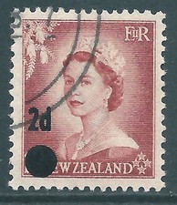 NEW ZEALAND 1958 QE2 used ERROR overprint on wrong stamp SG763b