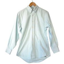 Lands End Trim Fit Mens Button Down Oxford Striped Cotton Vintage Size 15 - 32