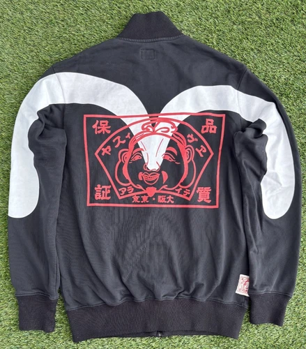 Vintage Y2K EVISU Black Zip Up Sweatshirt Mens Size XL Japanese Heritage Jacket - product listing photo