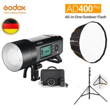 GODOX AD400Pro 400 W Witstro All-in-One flash da studio + softbox QR-P90 + supporto