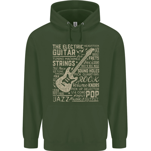 Guitar Word Art Guitarist Electric Acoustic Childrens Kids Hoodie - Picture 47 of 80