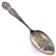 SHEPARD Sterling Silver 5 1/8"  MEXICO CASTLE CHAPULTEPEC CITY Souvenir Spoon