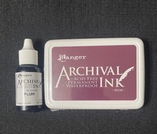 Ranger Archival PLUM Ink Pad  Reinker Permanent/Waterproof/Acid Free