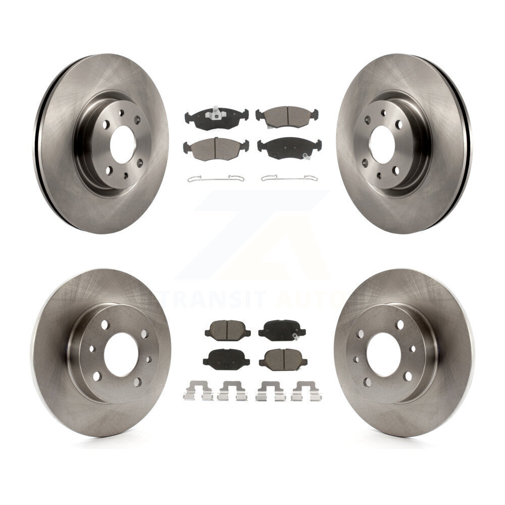 Disc Brake Rotors And Ceramic Pads Front Rear Kit For Fiat 500