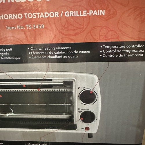 Brentwood TS-345B Toaster Oven Black Stainless 4 Slice Timer Temperature Control - Picture 11 of 14