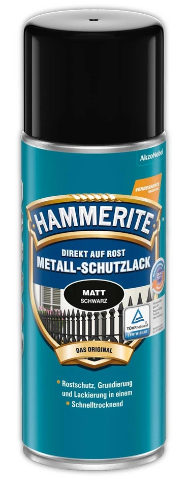 3x Hammerite Metall-Schutzlack MATT SCHWARZ 400ml Spray Rostschutz Lackierung - Bild 2 von 2