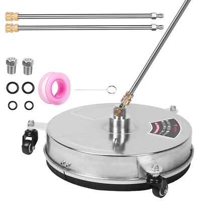 #ad 15quot; Surface Cleaner 4000PSI Stainless Steel Pressure Washer W 3 Wheelsamp; 2 Wands $78.94