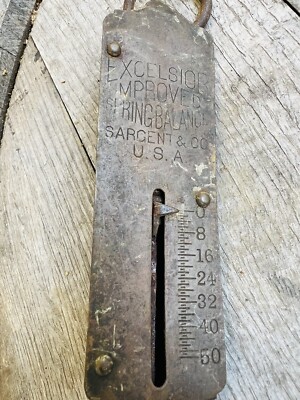 VTG EXCELSIOR IMPROVED SPRING BALANCE SARGENT CO. USA SCALE 50 LBS