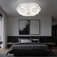Deckenleuchte Deckenlampe Esszimmerleuchte KüChenlampe Ringe Weiß Led D 57 Cm