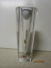 ORREFORS CLEAR CRYSTAL VASE WALKER CUP SOCIETY GOLF