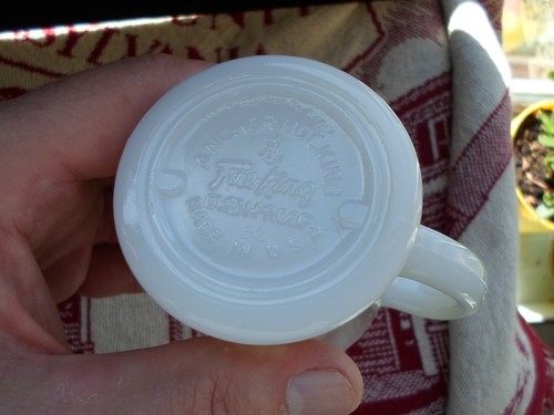 Vintage FIRE KING - milk glass mug - advertising CONRAIL - railroad - Picture 4 of 7
