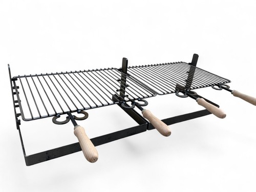 GRIGLIA PER BARBECUE IN FERRO GRATICOLA PESANTE 100 ×36 CM REGOLABILE IN ALTEZZ - Foto 4 di 12