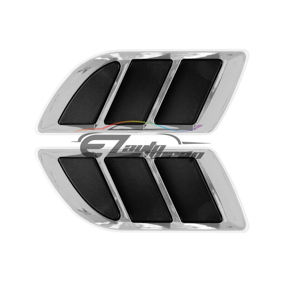 Universal ABS Chrome Fender Grill Body Side Vents Car SUV Sticker VIP Decoration - Image 2 of 4