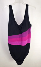 Swimsuits for All Colorblock One Piece Swimsuit Plus Size 34