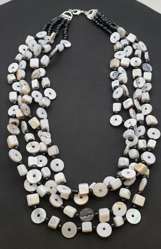 Premier mother of pearl multi bead necklace 17" absolutely beautiful!