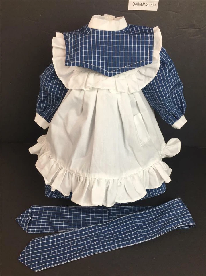 American Girl Samantha Play Outfit~Dress~Pinafore~Hair Ribbon~Pleasant Company - Image 3 of 4