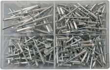 Assorted 4.8, 6.4mm Peel Dome Head Open Aluminium Steel Blind Pop Rivets AT177