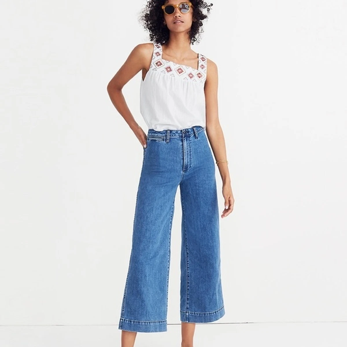 Women's Emmett Wide-Leg Crop Jeans in Rosalie Wash