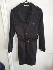 Black belted cotton stretch dress Cherry Koko Size S 8 UK