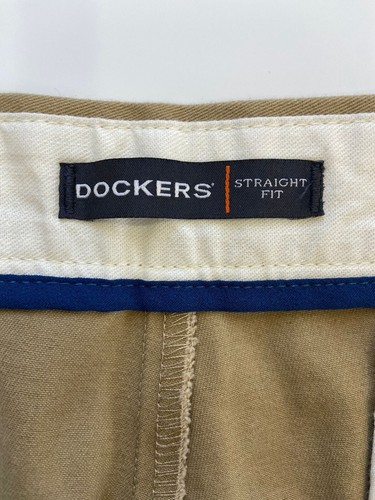 DOCKERS Mens Chino Pants Size 34X34 Cotton Straight Fit Flat Front - Picture 2 of 15