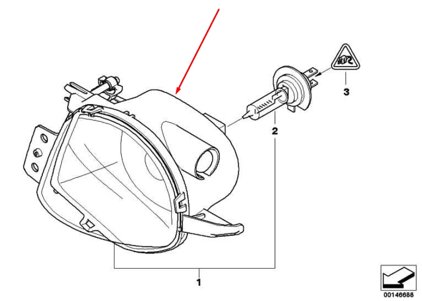 NEW BMW 3 COUPE E92 FRONT RIGHT FOG LIGHT 63176937466 6937466 OEM 