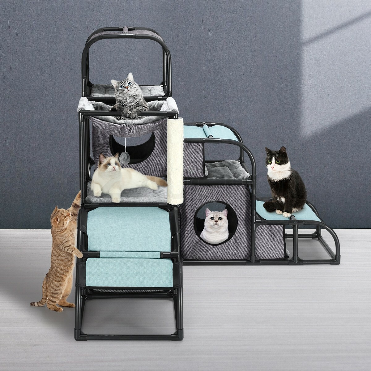 Petscene MultiLevel Cat Scratching Post Climbing Tower Kit Cat Tree