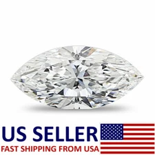 2.50 ct 10x8mm Lab Created Loose Moissanite Marquise VVS / E-G Passes TEST