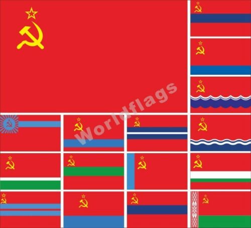 Drapeau URSS Lettonie Lituanie Moldavie Russie Tadjikistan Turkménie Ukraine Carélie - Photo 1/22