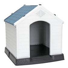 28"H Plastic Dog House Outdoor Indoor Water Resistant Puppy Shelter Dog Kennel