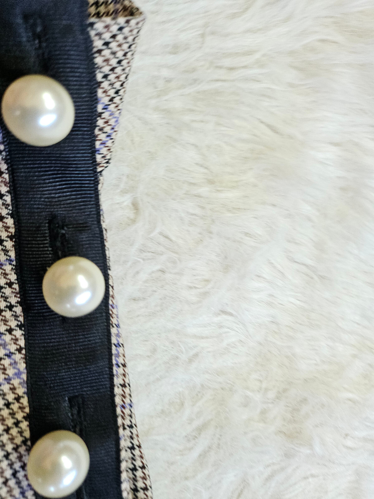 Zara Basic Women's Houndstooth Mod Plaid Pearl De… - image 8