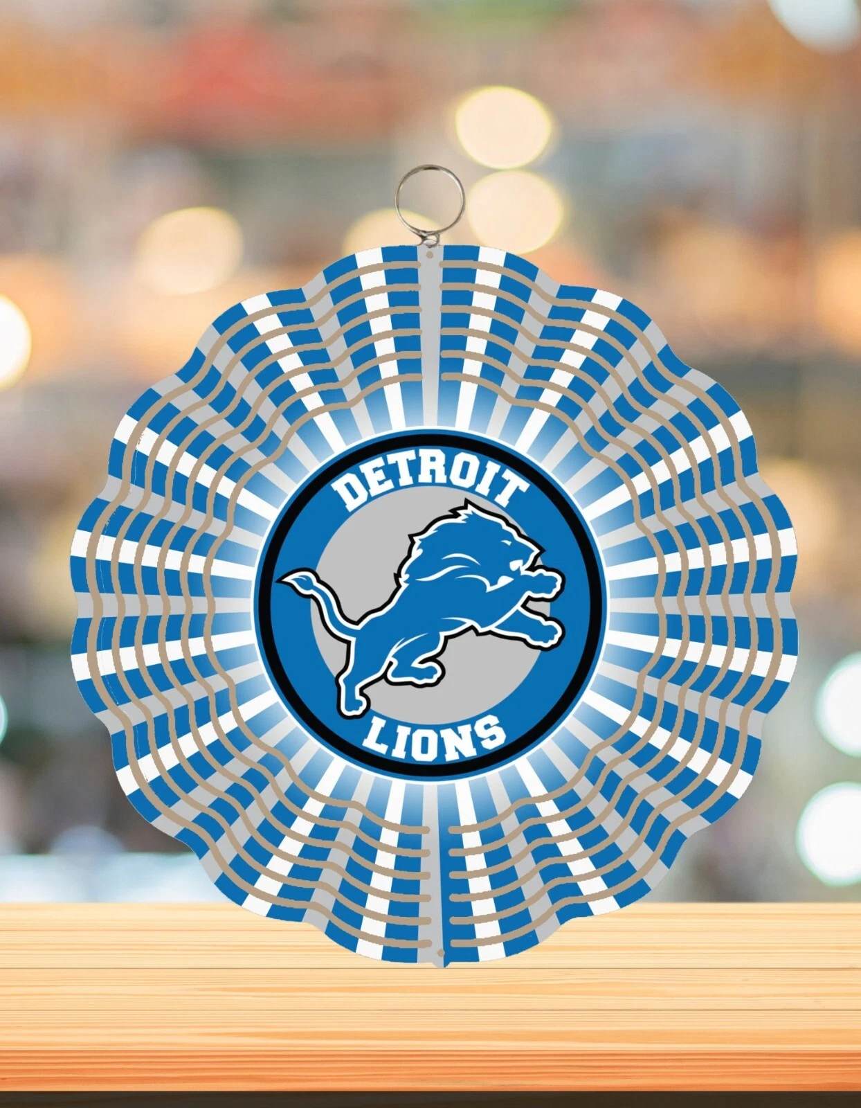 Detroit Lions Round Wind Spinner