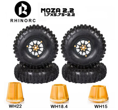RhinoRC 4PCS MOZA 2.2inch Tires With Narrow Carbon Fiber Aluminum Wheel Rim Car
