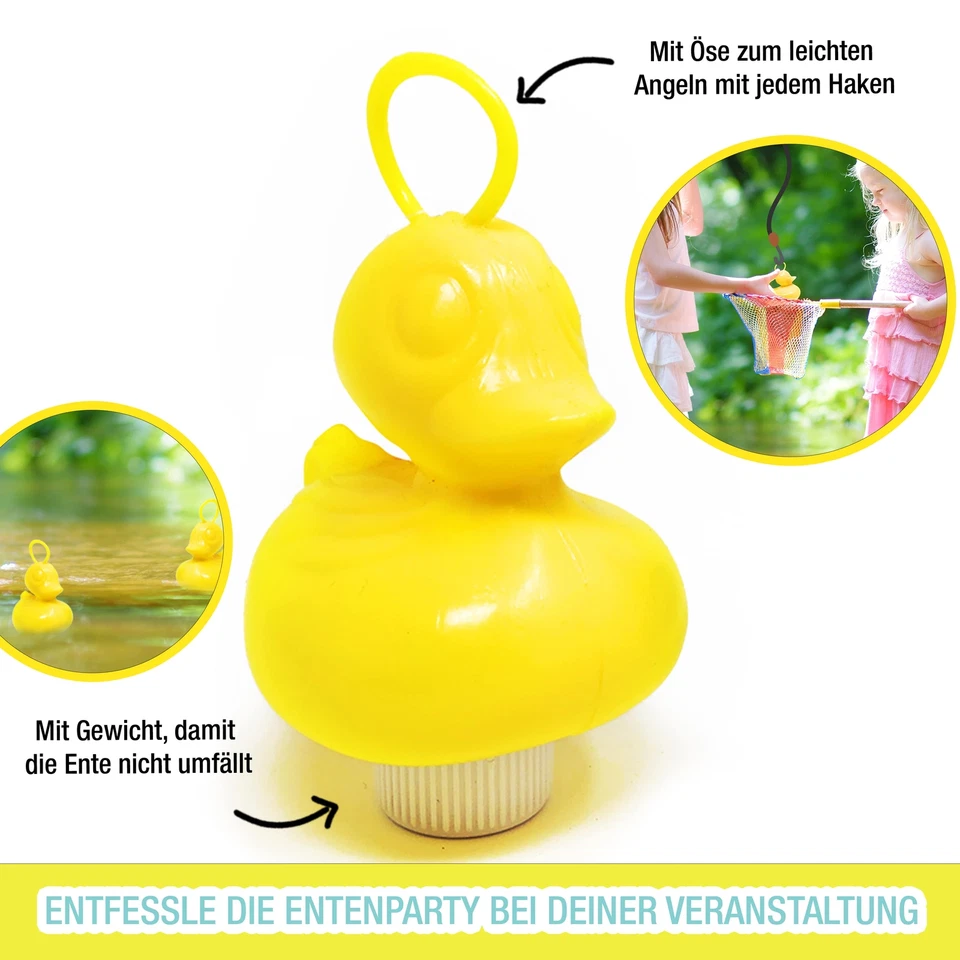Entenangeln Enten Gelb Öse Plastikente Schwimmente Angelspiel Gummiente Kinder - Bild 3 von 4
