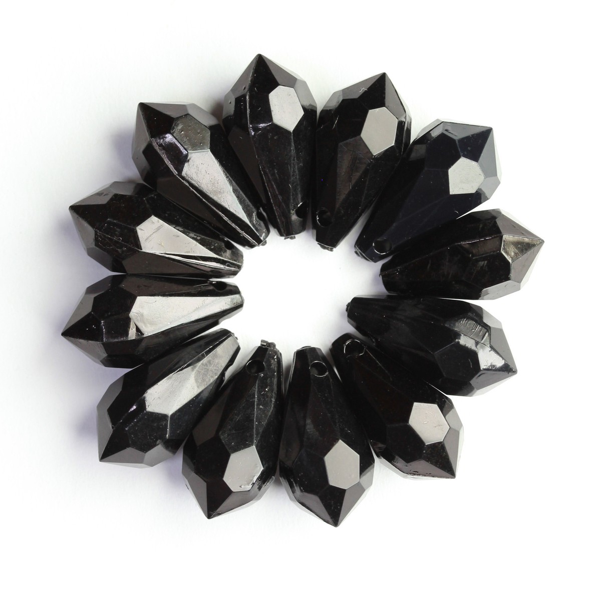 25 pcs Acrylic Transparent Faceted Teardrop Beads 8x17mm (12