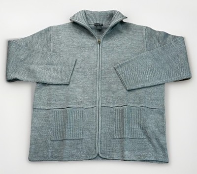Tally-ho Women's Gray Long Sleeve Knot Full Zip Cardigan Sweater Size Petite XL