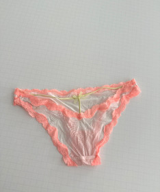 Victoria's Secret Dream Angels Lace-Trim T-Back Cheekini Panty Coral Lace