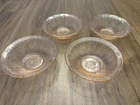 Set of 4 Jeanette Pink Cherry Blossom Depression Glass Bowls Approx 5.75” Dia.