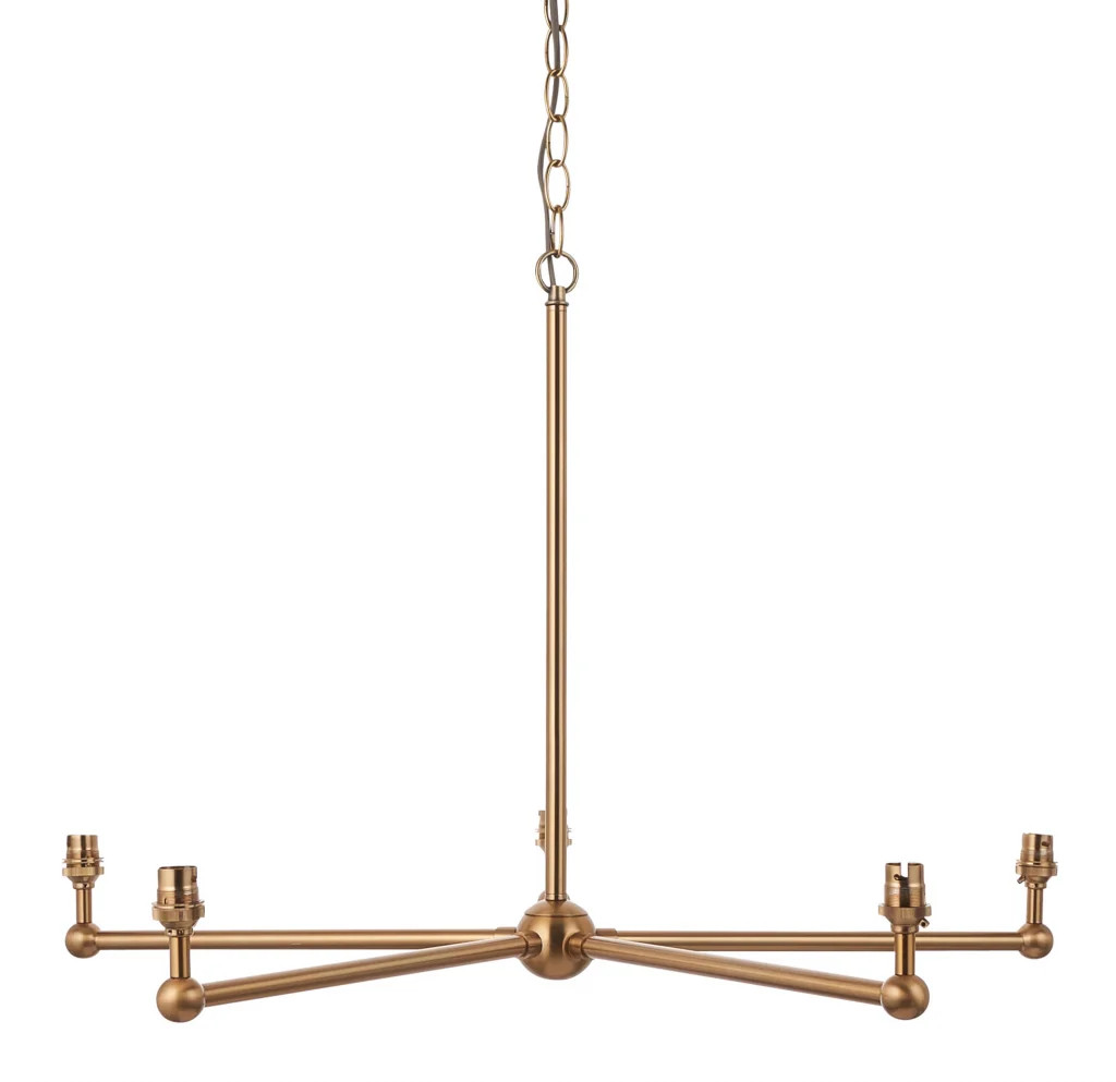 Ceiling Light Brass Santiago 5 Brushed Aged Endon 108212