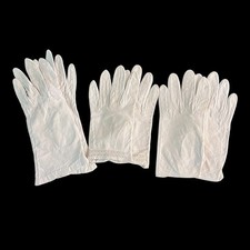 3 Vintage 1950s Kid Leather Gloves, Wrist Length, Fair Condition, Costume Use