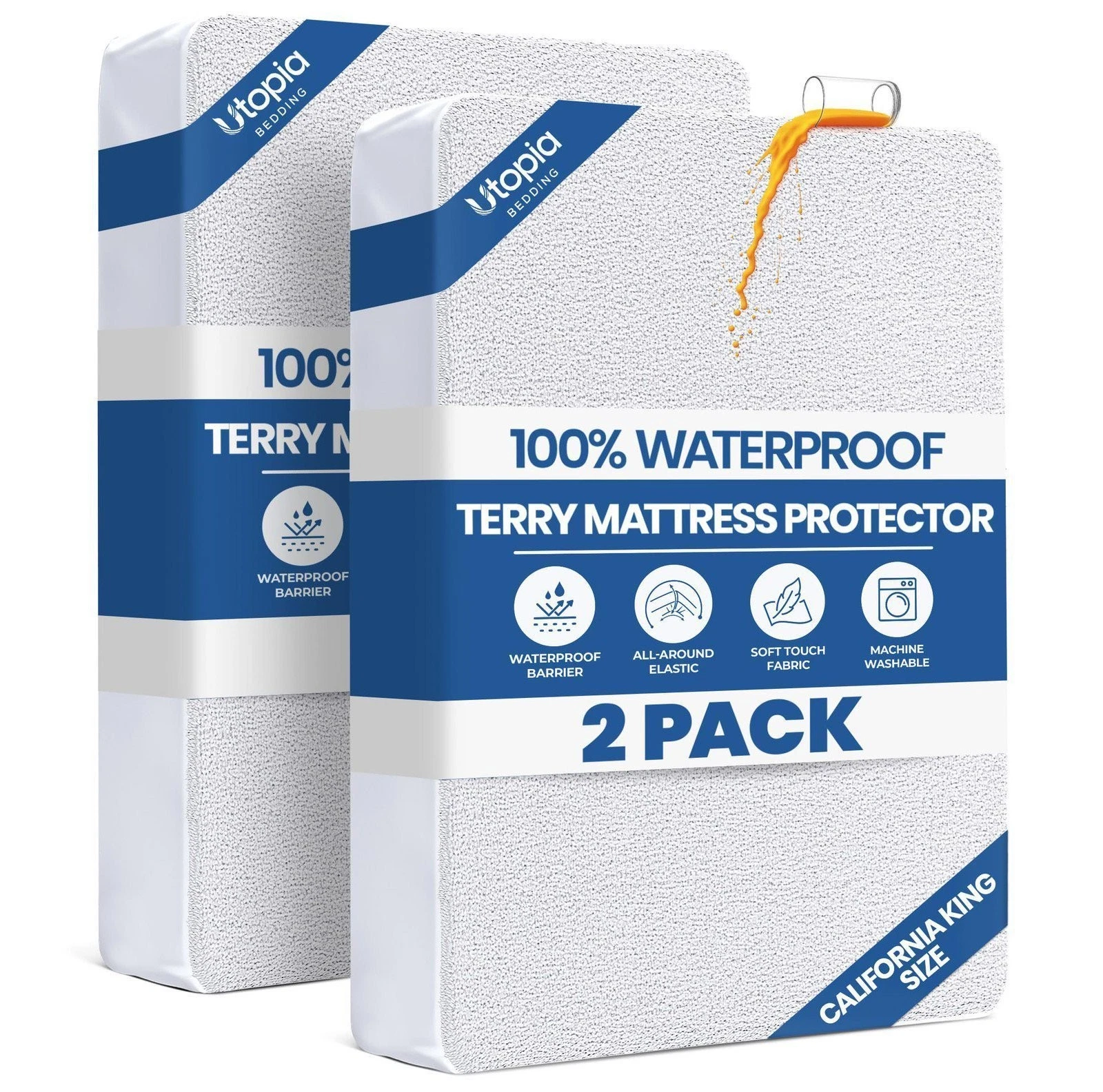Utopia Bedding Waterproof Mattress Protector California King Size 2 Pack,...