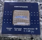 Geiger APMEX 1 oz .999 Silver Square Bar in Sealed Assay Some Toning