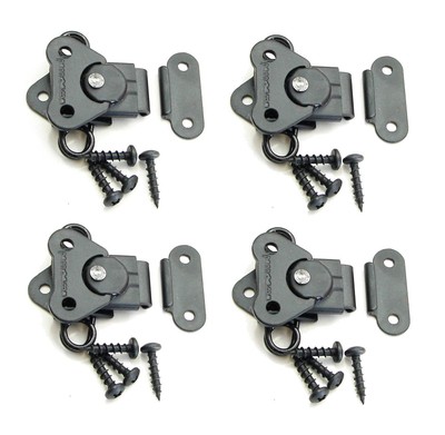 (4 PACK) PENN ELCOM 7365BK/0334BK Butterfly Latch & Keeper w/Screws - BLACK