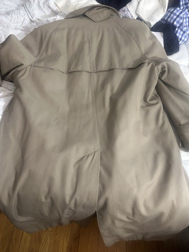 Gabardina Adolfo Abrigo Vintage Beige Con Forro Abotonada - Imagen 14 de 19