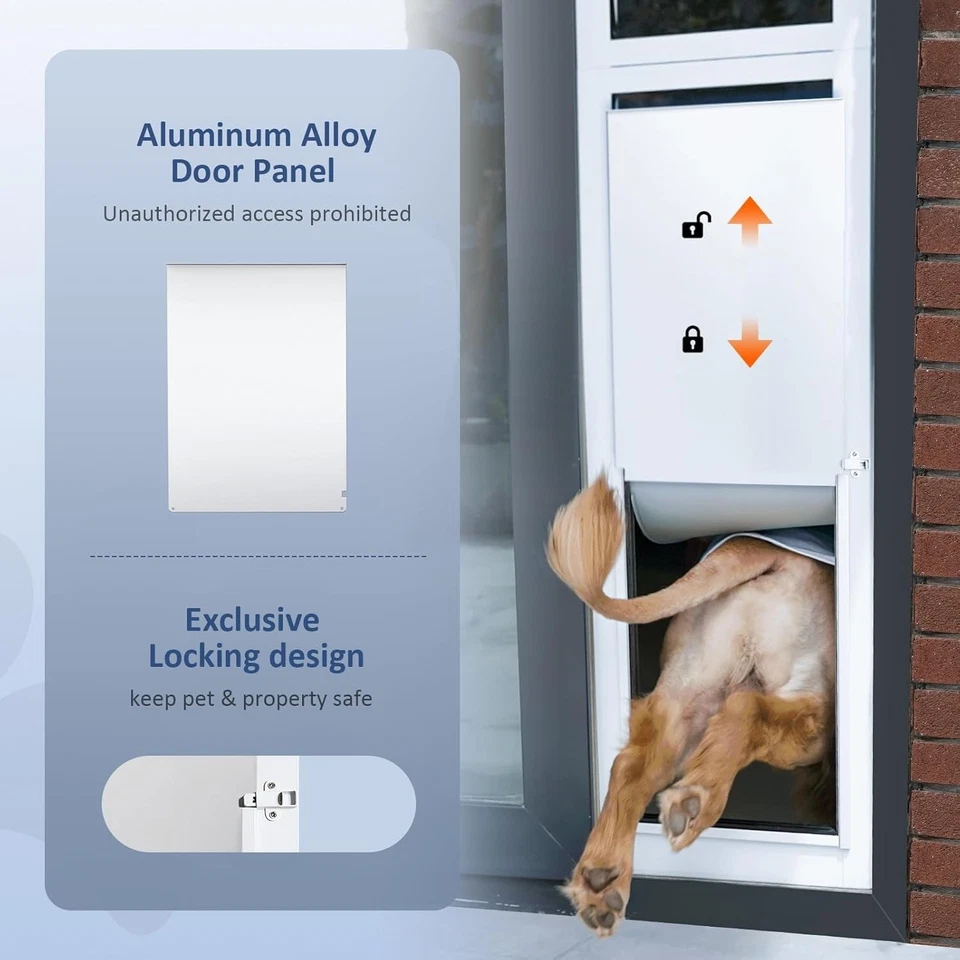 Dog Door For Sliding Glass Door – 3 Flap, Weatherproof, Magnetic Closure, 79-81" - Image 3 of 4
