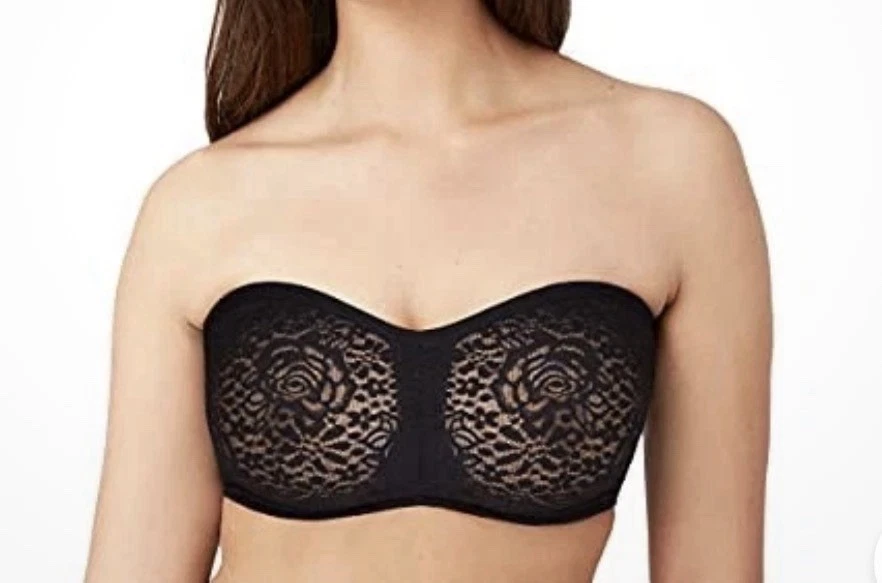 New Wacoal Halo Lace 854205 Strapless Mid Coverage Unlined UW Bra 32D MSRP $55