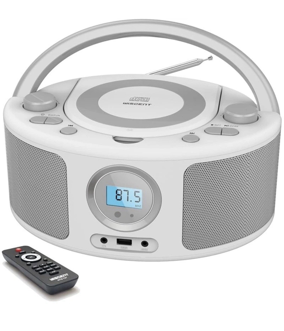 Bluetooth Portable CD Radio Boombox with FM Radio Remote Control USB